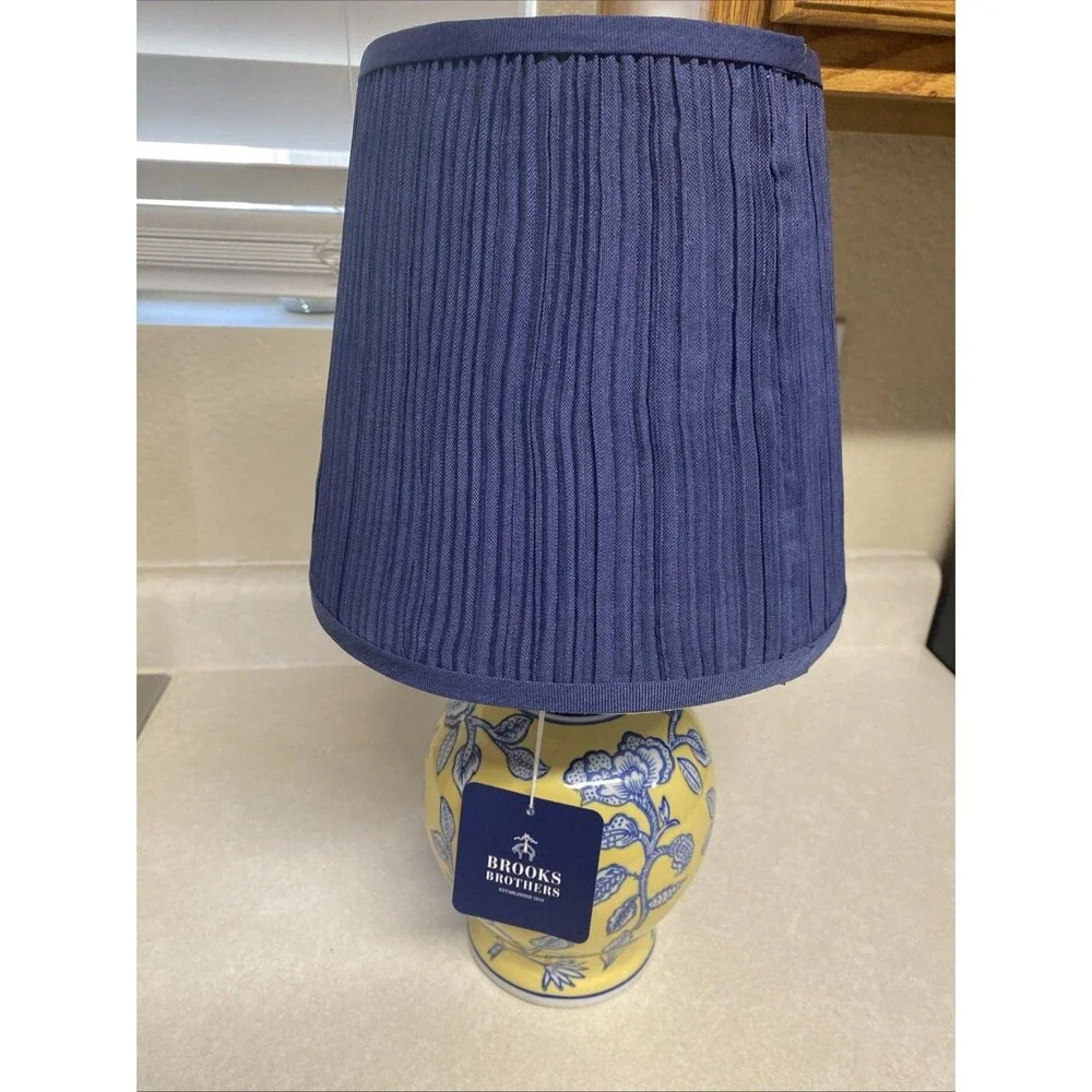 Brooks Brothers Yellow & Blue Floral Table Lamp